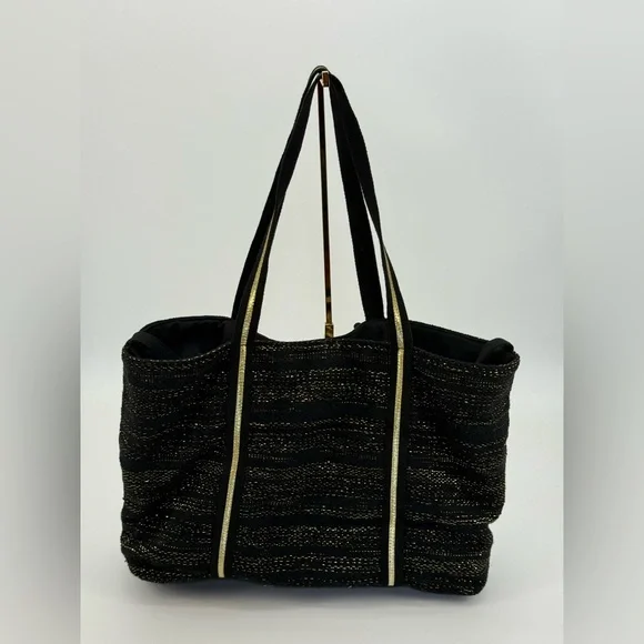 America & Beyond Canvas Bee Glam Hand Beaded Tote Bag - Picture 11 of 15